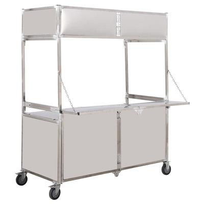 小吃移动网户外摆地摊夜市不锈钢摆摊推车可折叠多功能餐车商用