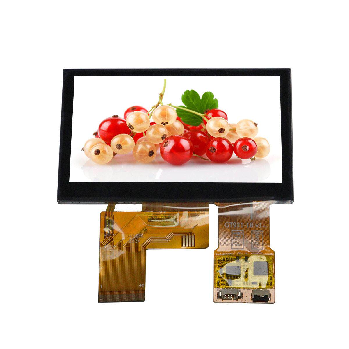 4.3寸IPS TFT-LCD液晶显示屏800*480 40pin RGB接口 带电容触摸屏