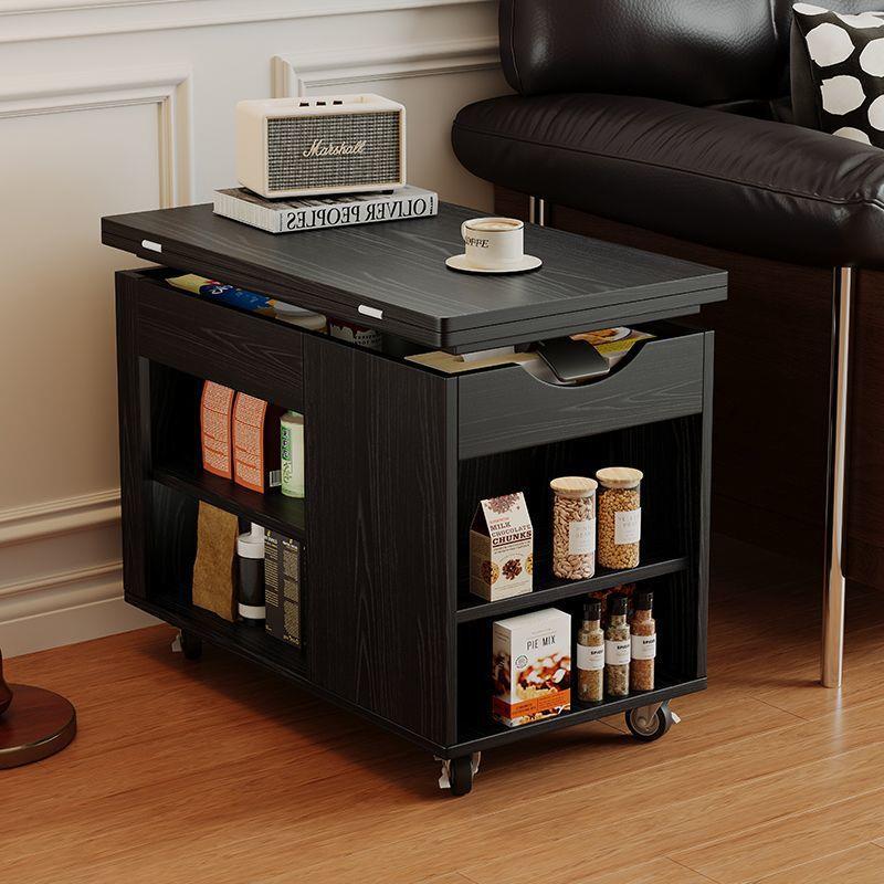 实木小推车茶几家用可折叠移动茶台小户型客厅多功能沙发边几茶桌