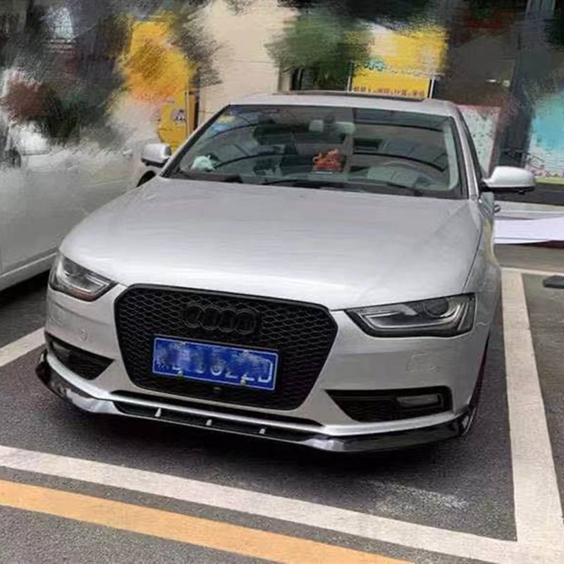 适用于13-16款奥迪A4l改装RS4蜂窝中网 S4中网进气格栅雾灯框银耳