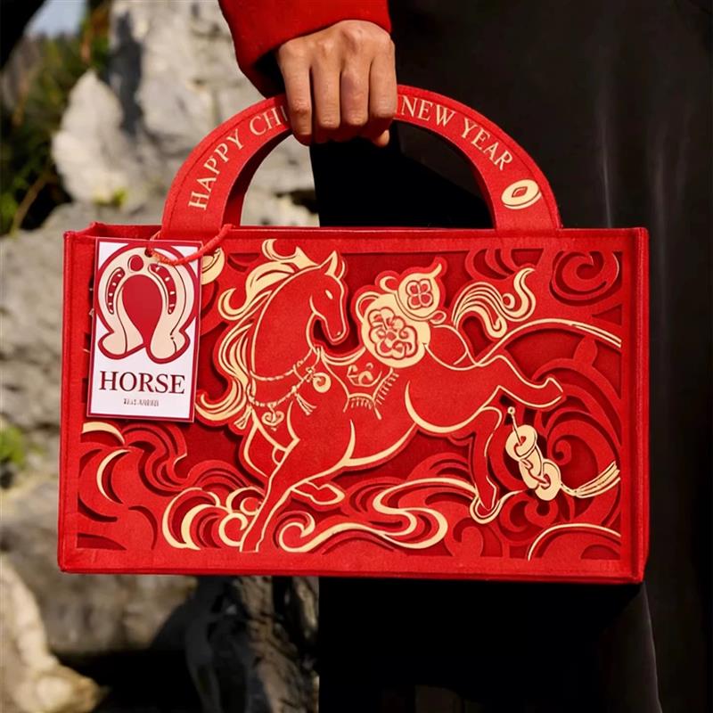 马年新年礼盒包装盒中式烘焙年货饼干糖果零食春节礼品