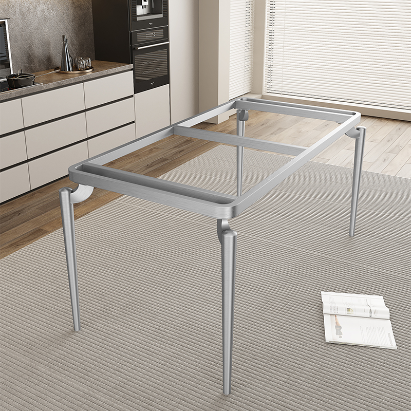 大理石桌腿岩板桌腿支架不锈钢桌架大板办公桌脚不锈钢餐桌架底座