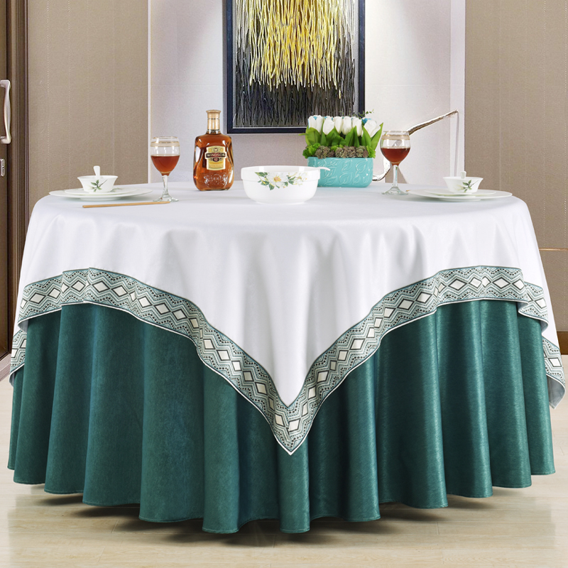 定制酒店纯色台布桌布圆形圆桌家用餐厅饭店会议宴会台布布艺