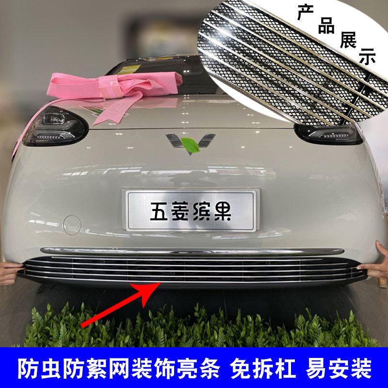 五菱缤果中网外观改装前脸保险杆格栅防护防虫网装饰亮条用品配件