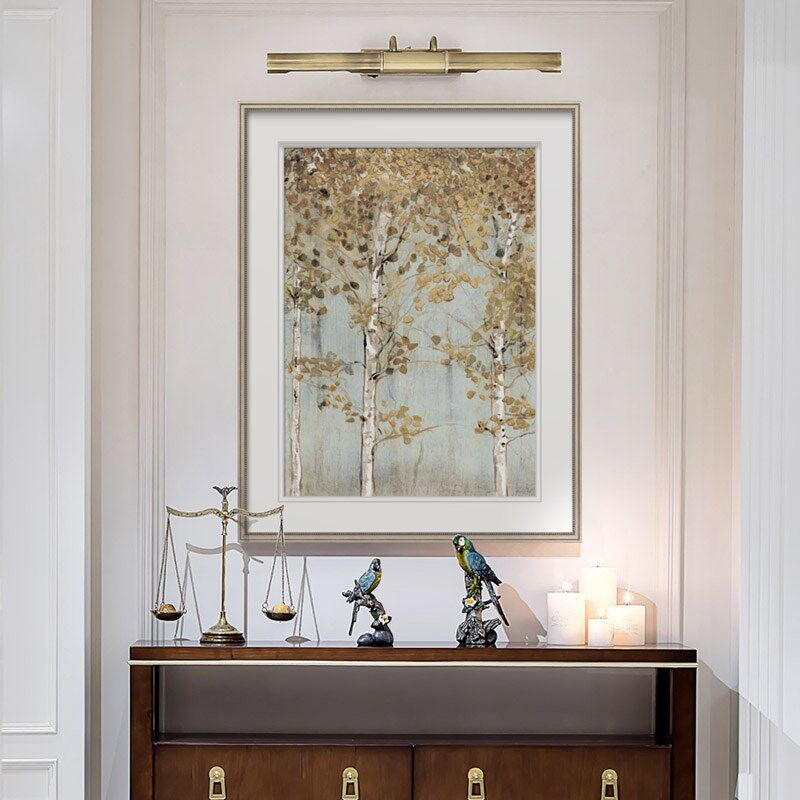 私享家欧美原版装饰画 简美后现代风格玄关过道挂画 宁静的白桦林