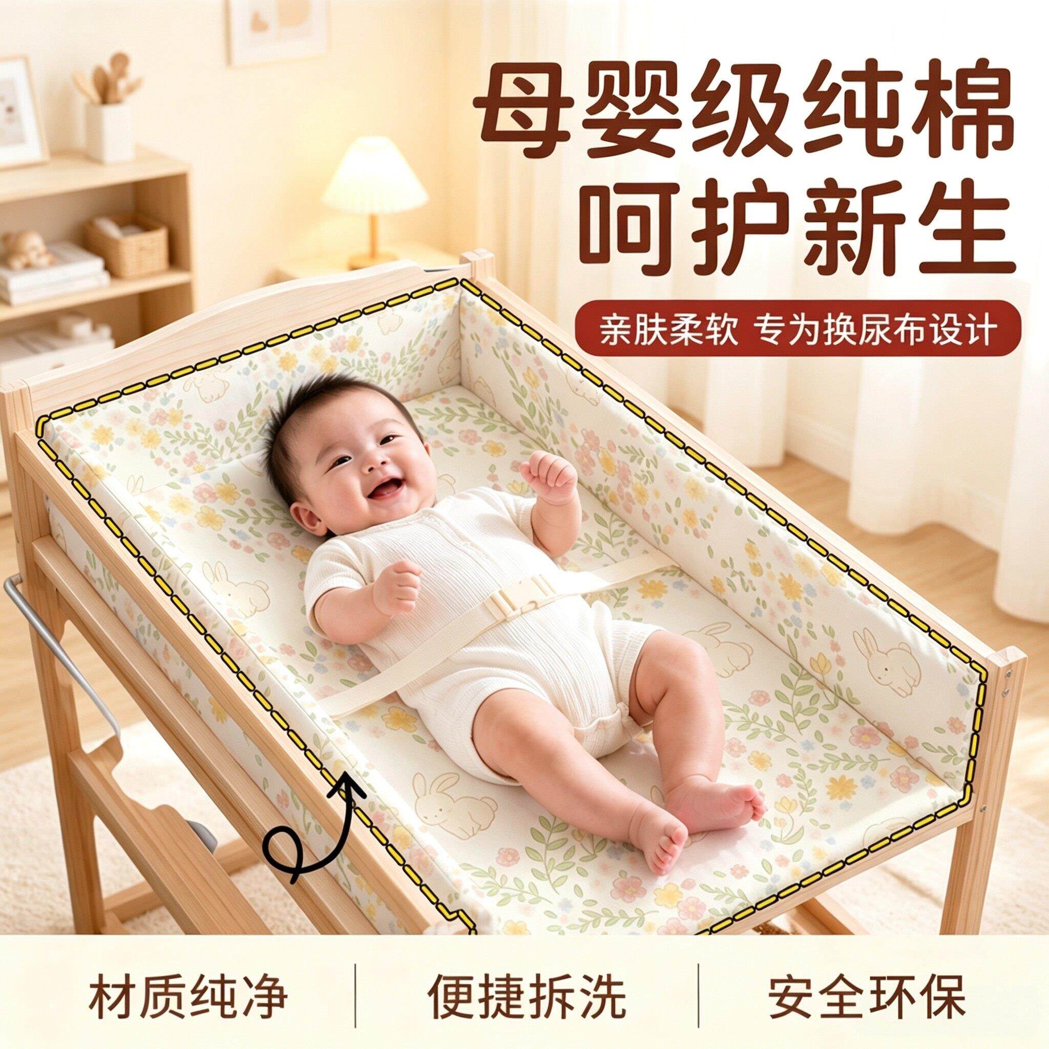 尿布台子婴护理台纯棉棉小垫软垫新儿生儿专用床垫宝宝褥子垫xwf-