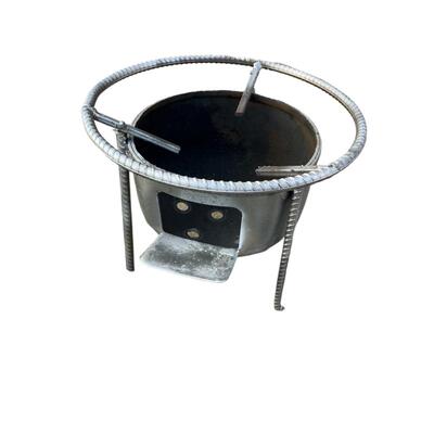 三角架柴火炉烧烤炉旧煤气罐户外碳烧菜新款露营炉炉灶小烧水改钢