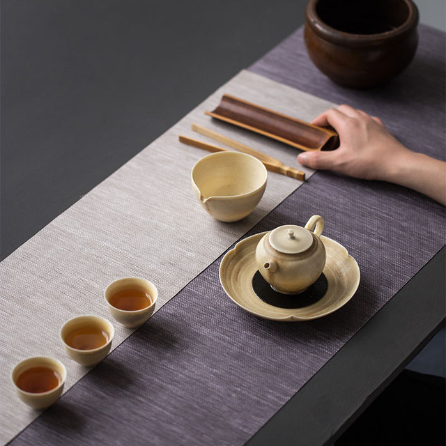 防水纸编茶席竹席茶帘禅意桌旗茶旗日式茶盘垫香席茶垫布定制包邮图片