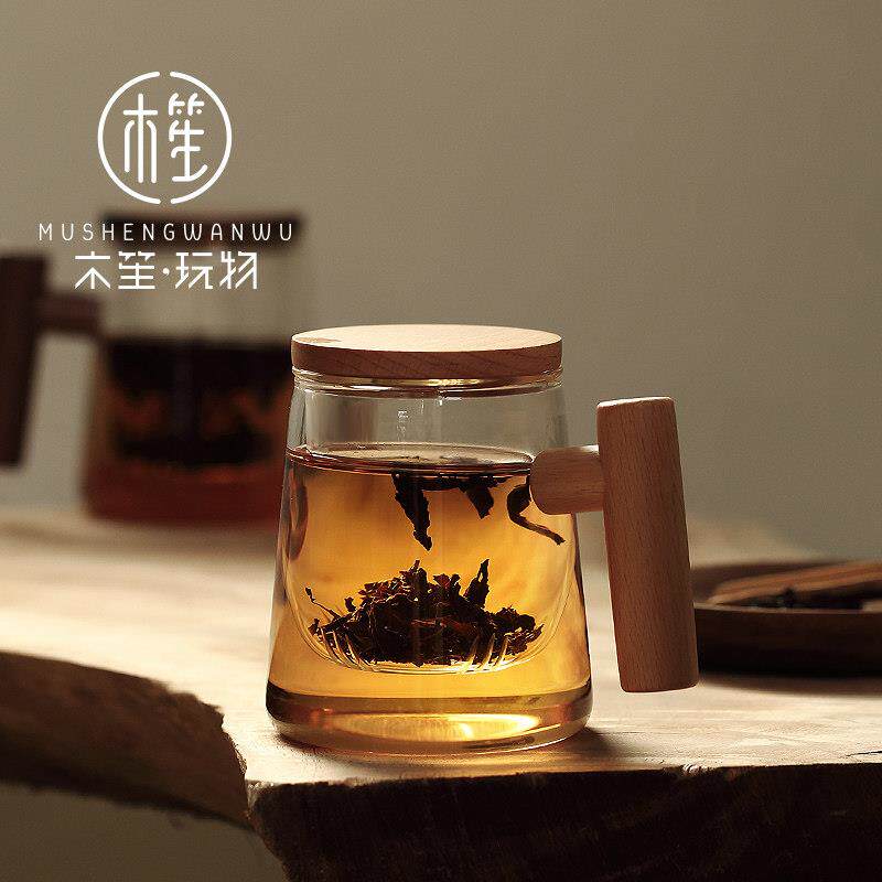 制盛具高茶水分离6A6B7A7B玻璃玩杯过滤茶杯个人专用办公水杯端男