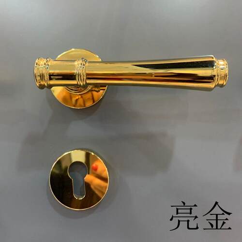 依佰利砂银门锁美式金色门锁轻奢室内黑色静音不锈钢拉丝分体门锁