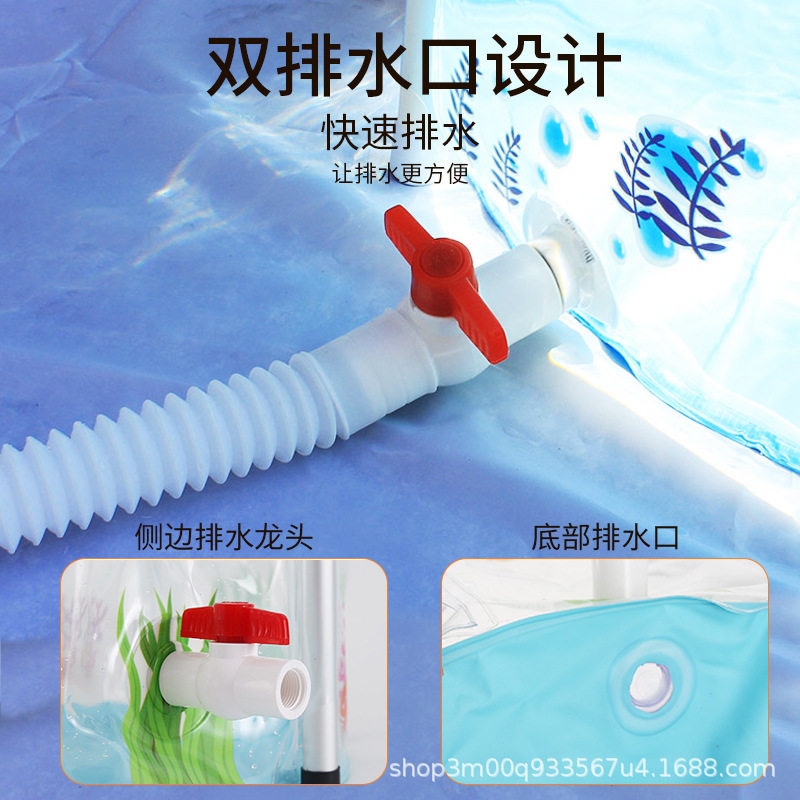 婴儿宝宝游泳桶池折叠家用儿童洗澡桶透明浴桶泡澡盆小孩浴缸神器