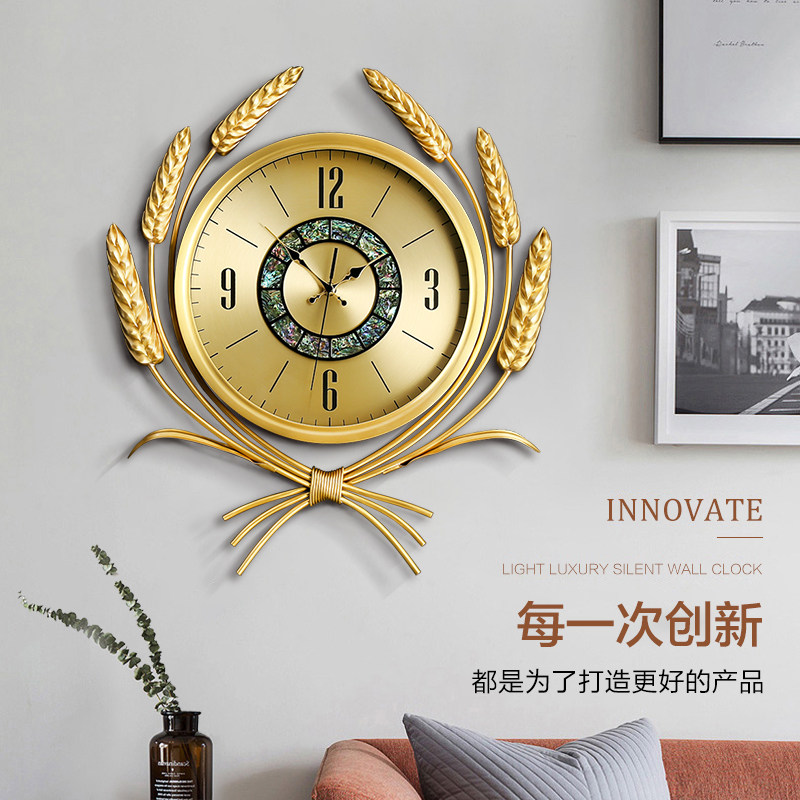 纯铜挂钟轻奢客厅家用创意钟表餐厅装饰时钟新中式2024新款石英钟