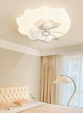 奶油风LMM餐卧室灯吸顶灯吊扇灯儿0童房厅主卧风电扇风扇灯225年