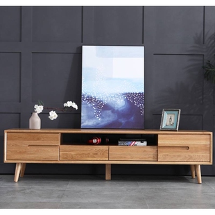 厂家直销现代简约白橡木视听柜诗云系列客厅储物收纳电视柜落地式