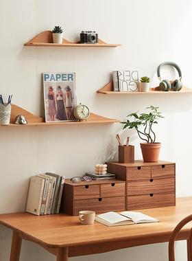 墙上隔板榉木免打孔置物架视墙面8床OOK电头装饰搁板艺客厅术壁挂