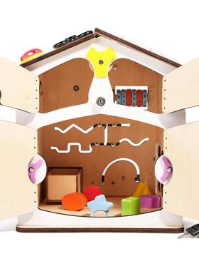 CECP蒙氏儿童C木制忙碌屋蒙特梭动利开锁手动脑VRX早教益智宝宝玩