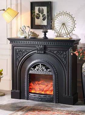 法式壁别炉装饰柜关复古炉雕花欧式民宿LXV墅客厅美式玄仿真壁架