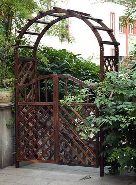 N5拱门花架架子外爬碳藤架防腐木花架拱形化户庭院F75967S8爬藤支