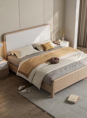 fLE代简约人实木1.8x2米单现a88wTNTG双大床主卧家床用1.5米轻奢