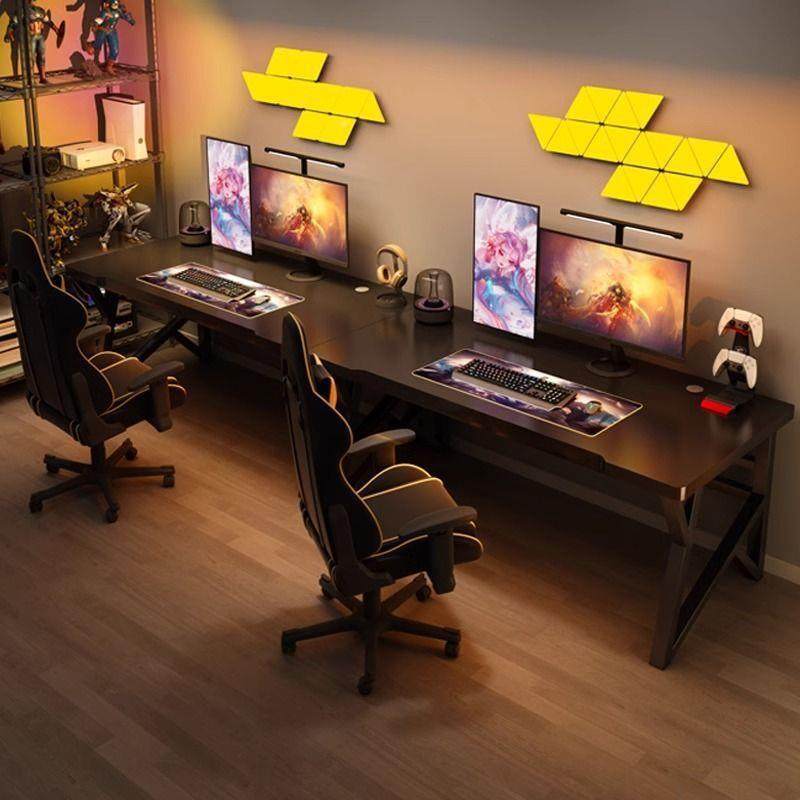 电脑桌台式双无品牌/人竞家用书桌字卧室写桌电子情侣桌并排工作