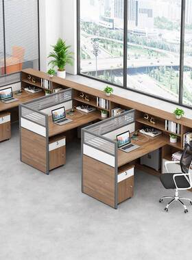 财务办公工桌椅组合员工屏l型双人位办公桌子fSLH办公室现代隔断