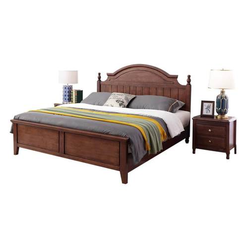 美式实木SYP床1米2民1宿小户型1寓.8公木床1.5米客房单人床.5m