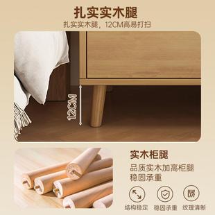 实家木床头柜卧室025新款 量简约现代收 床边2柜用简易大容无品牌
