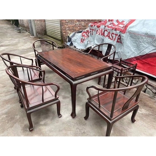 老挝大红酸枝交趾黄檀泡茶桌干泡茶桌茶台喝茶椅清式明式家具