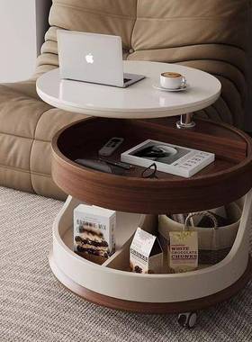 约移动小IPF户型茶几现代木客厅家用小推车降多功能圆简形实升储