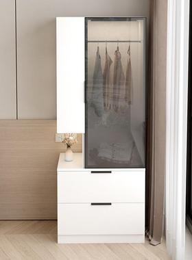 实木床单边衣柜一收储纳物柜家ZJN用体卧室转角小户型简易人窄柜