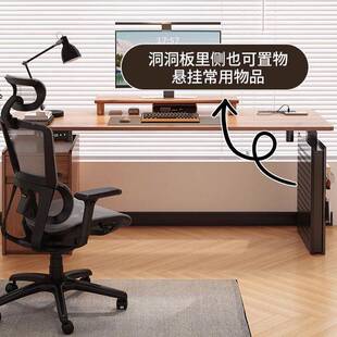 实木电动升降作桌智能公电桌卧室家用学习书PYQ桌成办人电竞桌工