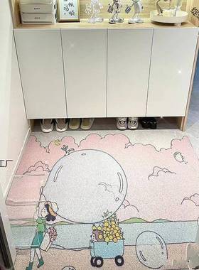 小清新玄丝圈户门入地垫关泥刮蹭土脚垫可自由裁OFK剪防滑绿色小