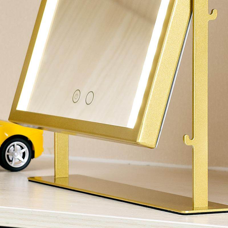 L带E梳D带灯子方形灯带化妆镜折BNG叠妆镜镜黄白光可切换可调光