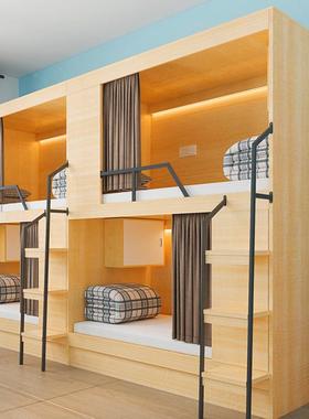 全包床上太hyhy-qbc空舱上下铺青旅实木成人双酒床公寓层下床青年