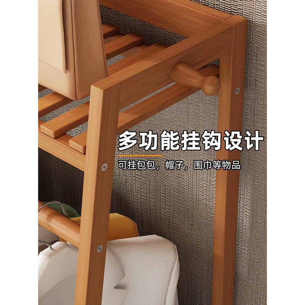 衣物架落地卧室家用简易实木衣帽架挂简约室内竹衣架子服置架AI61