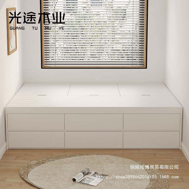 无床头床架高箱储物收纳踏踏米床小户型单人床现代简约榻榻米儿童