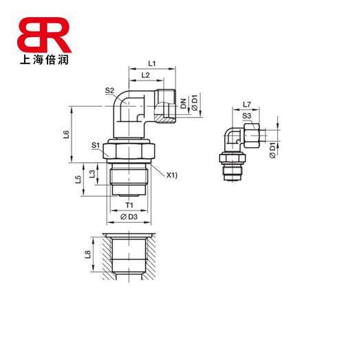 倍润公制螺纹-ED密封/-EO滑24°锥D轴VWEM弯通动承旋RTC170.1转接