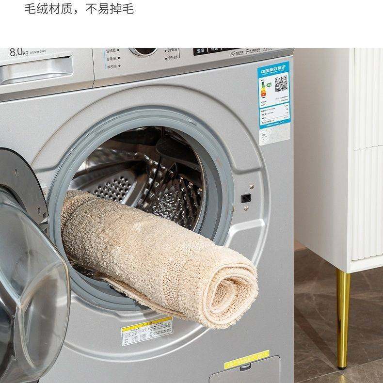 网红爆款椭圆双面地垫加厚防滑可机洗纯色家用浴室门口吸水亲肤