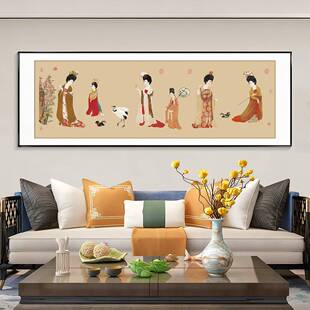 簪花仕女图十字绣2025年新款客厅中国名画古风刺绣手工自己绣