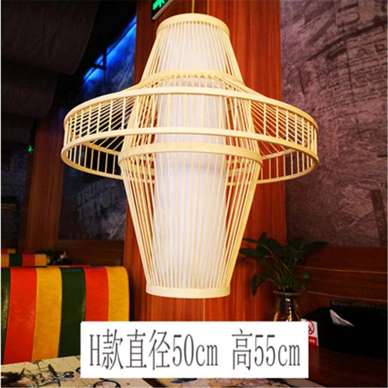 台广宗店县PCA平乡县日式料理店手工编织竹艺吊灯中式餐厅茶邢室