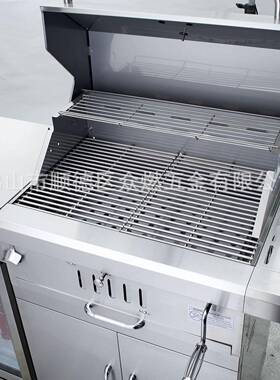 不锈钢0厚4GTS木带炭烧烤炉重可调节升水降炭盘冰箱槽户外橱柜套