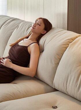 云朵功能发直QOM排简约人类狗窝新零靠墙沙电动伸缩沙款布艺发床