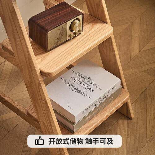 全功实木白蜡木步家用多能厨高脚凳三梯凳便携小板凳吧台房MR-ZSJ