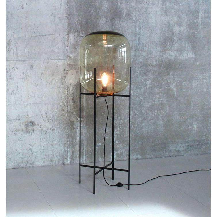 复落CKT地台灯简饰约轻奢设计师装古卧玻室后现代璃客厅冬瓜落地