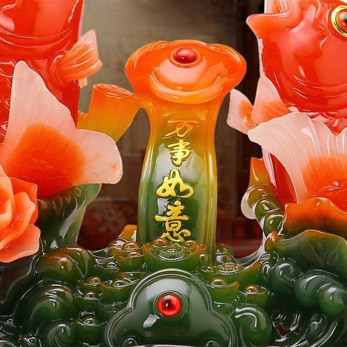 年年有余婚庆用公品鱼创结家意中式摆件电视VUB酒柜办客厅居饰品