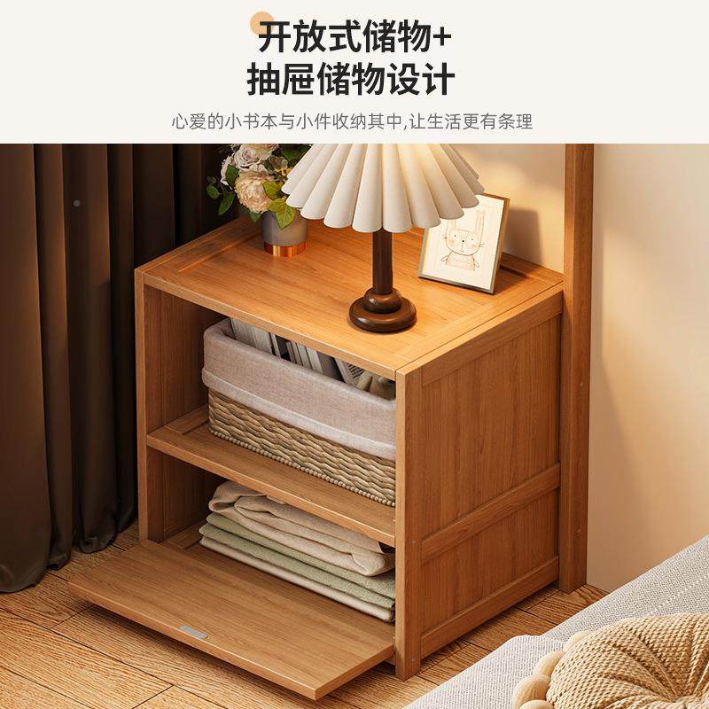 衣帽架一体床头柜创意家用室架简卧易家纳居床边储物收纳架LEV收