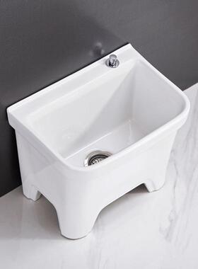 陶瓷小落地式布池阳台大号墩拖布池号洗拖把池带腿DKL高脚卫生间