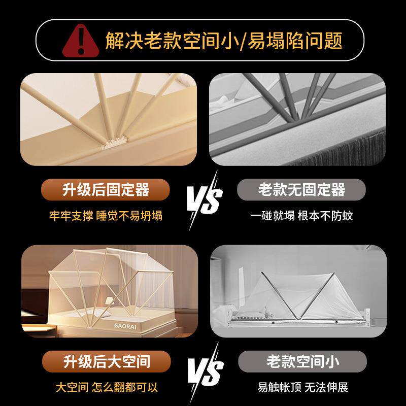 家用蚊帐免安装可折叠蒙古包单人床学生宿舍防摔儿童网罩2026新款