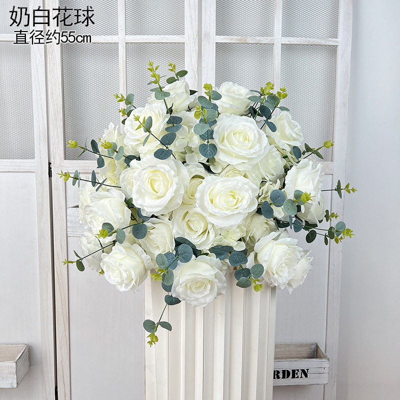 新品婚庆地排仿真花球