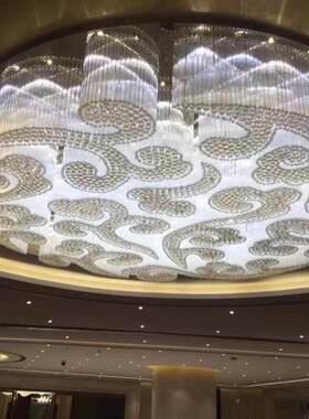 水晶吸顶灯卓灯煜家灯具酒店大堂华丽LLI大气宴沙会厅售楼部盘灯